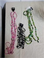 Three new beaded long necklaces