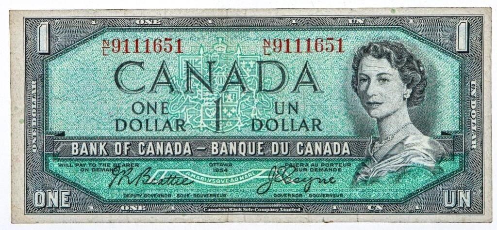 Bank of Canada 1954 $1 Modified Portrait