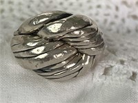 Sterling Silver Knotted Style Ring, Size 5