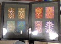 2 FRAMED PATTERN PAINTINGS 15x11