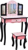 FRIZIONE Kids Vanity Table & Chair Set  2 in 1 Pri