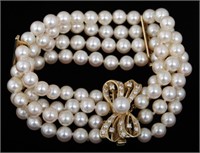 14K Gold And Pearl Bracelet