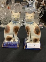 Pair of Porcelain Cat Figures.