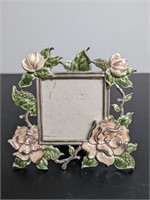 Gardena Flowers w/ White Crystal Metal Photo Frame