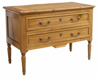 FRENCH LOUIS XVI STYLE FRUITWOOD 2-DRAWER COMMODE