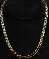 14kt. YELLOW GOLD MULTI-GEMSTONE NECKLACE