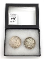 Lot of 2 Morgan Silver Dollars-1900-0 & 1901-O