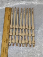 Set of 8 Wooden Antique Spindles