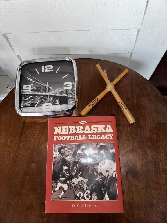 Battery clock and Nebr Legacy Football Book