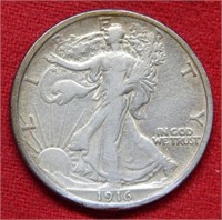 1916 Walking Liberty Silver Half Dollar