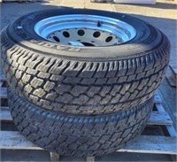 (2) LT225/75R16 Tires on Wheels