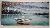 Lake Scene Wall Art 40x20 Painting