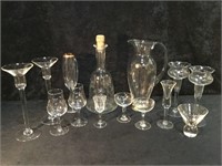 Crystal and Glass Etched Craft and Pitcher with