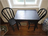 (2) Child's Primitive Chairs and Table Set