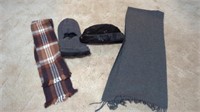 2 SCARVES AND 2 WINTER HATS
