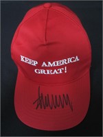 DONALD TRUMP SIGNED RED CAMPAIGN HAT COA