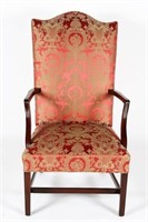 18th C. Martha Washington Mahogany Open Arm Chair