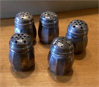4 sterling silver individual salt shakers