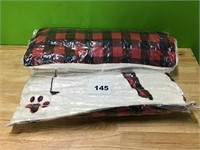 Red Plaid Large Dog Bed