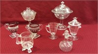 Lg. Group of Old Pressed Glass Pieces &