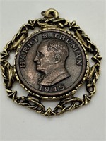 1970's Harry Truman Costume Coin Pendant