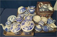 Lot of Blue Transferware China