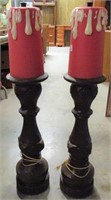 Pair of Large Christmas Candle Blow Molds