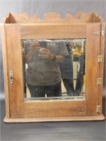 Vintage Wooden Medicine Storage Mirror Cabinet