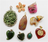 9 Natural Gemstone Pendants
