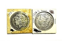 1892 S & 1884 S SILVER MORGAN DOLLARS