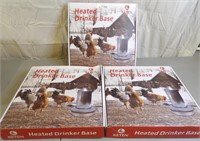 3x Heated Drinker Base Chicken Coop