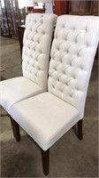 2 UPHOLSTERED HIGH BACKED DINING CHAIRS