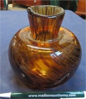 Art Glass Swirl Blown Vase