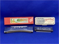 2 M Hohner Harmonica, Echo and Marine Band A440