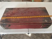 Red Wooden Tool Box 22.5 x 10.5 x 6"
