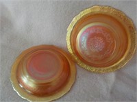 2- marigold depression glass 6.5" bowls
