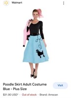 Poodle Skirt Adult Costume Blue -
