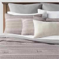 12pc Queen Chambray Matelasse Stripe Comforter