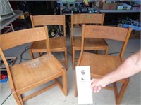 Four hardwood chairs