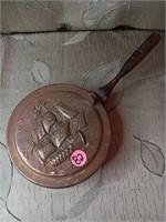 Vintage Copper Bed Warmer - Small