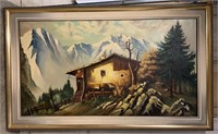 Seriously Large Framed Oil Painting Vintage!
