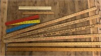 Nine Vintage Rulers and Yardsticks Advertising