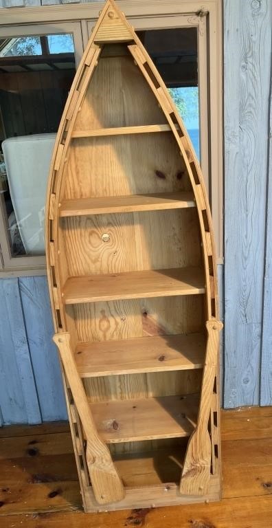 Wooden Canoe Display Shelf