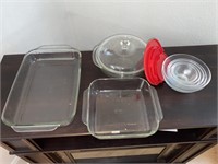 (3) GLASS PYREX BAKING DISHES