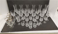 Large lot of Crystal Stemmed Glasses, With 5