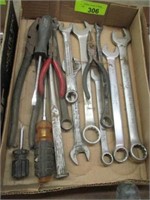 Flat w/assorted wrenches & pliers, screwdrivers