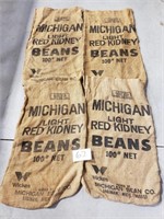 4 Michigan Kidney Beans Burlap Bag