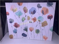 2 CANVAS FLOWER PAINTINGS