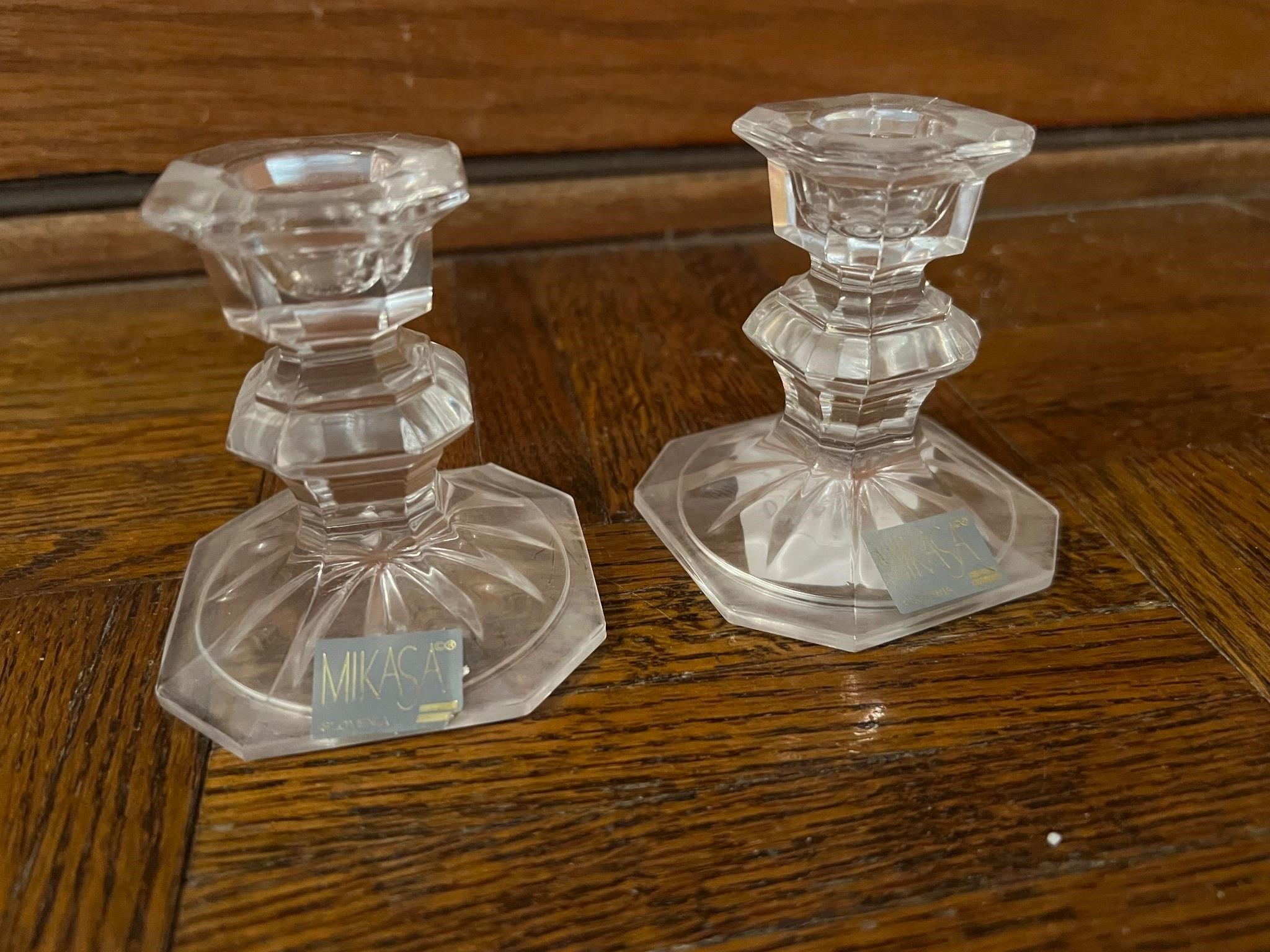 2 MIKASA CANDLE HOLDERS 3" TALL