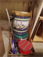 Several Collector Tins, Gun Cleaning Rods,